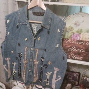 Denim Vest Trendy and Cute Size 2x